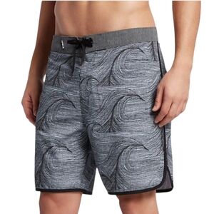 Hurley Men’s Board Shorts Size 31 Gray Black Swim Trunks Surf Beachwear